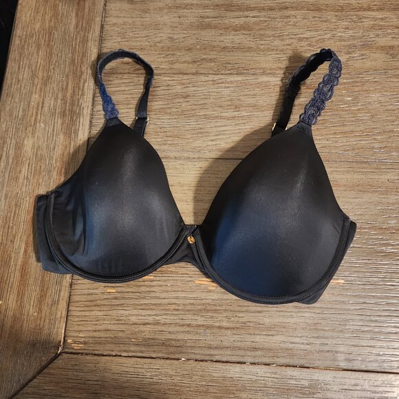 Natori Pure Luxe Custom Coverage Contour Bra, Black 36D - Picture 2 of 11